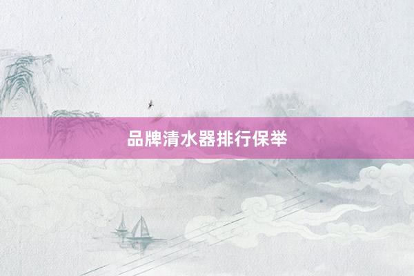 品牌清水器排行保举
